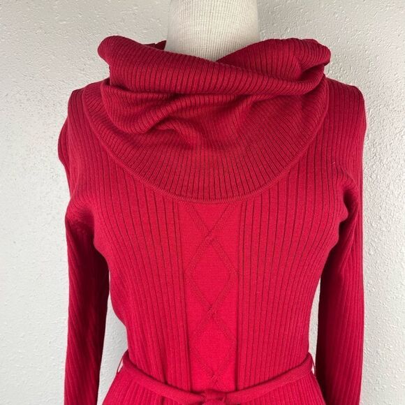 My Michelle Red Cowl Neck Sweatwr Size L EUC - Picture 3 of 6